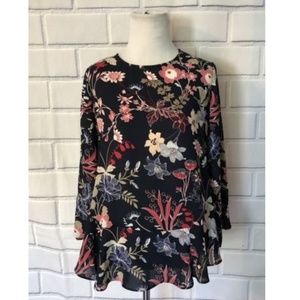 NWT Charter Club Peplum Blouse Sz XS Bell Sleeve